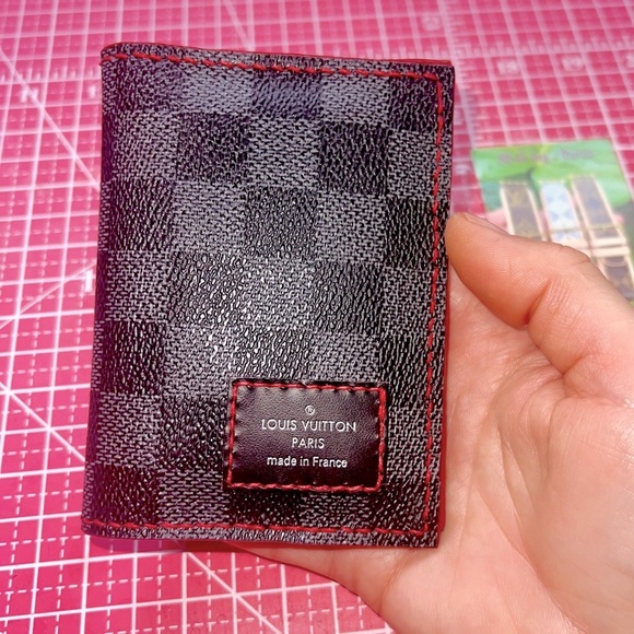 🖤❤️ Damier Graphite leather flap wallet handmade